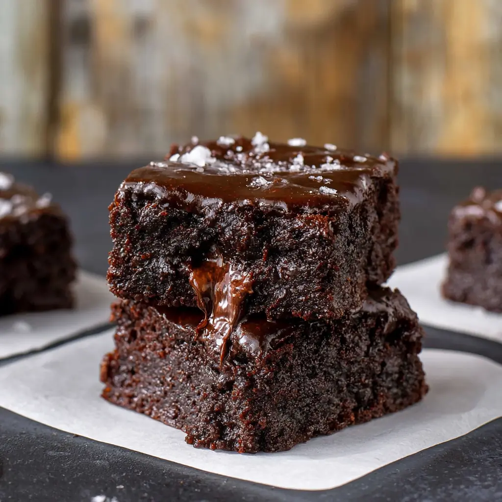 Fudgy dark chocolate zucchini brownies