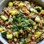 Ground Chicken Zucchini Rice Skillet