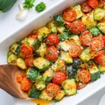 Healthy zucchini tomato bake