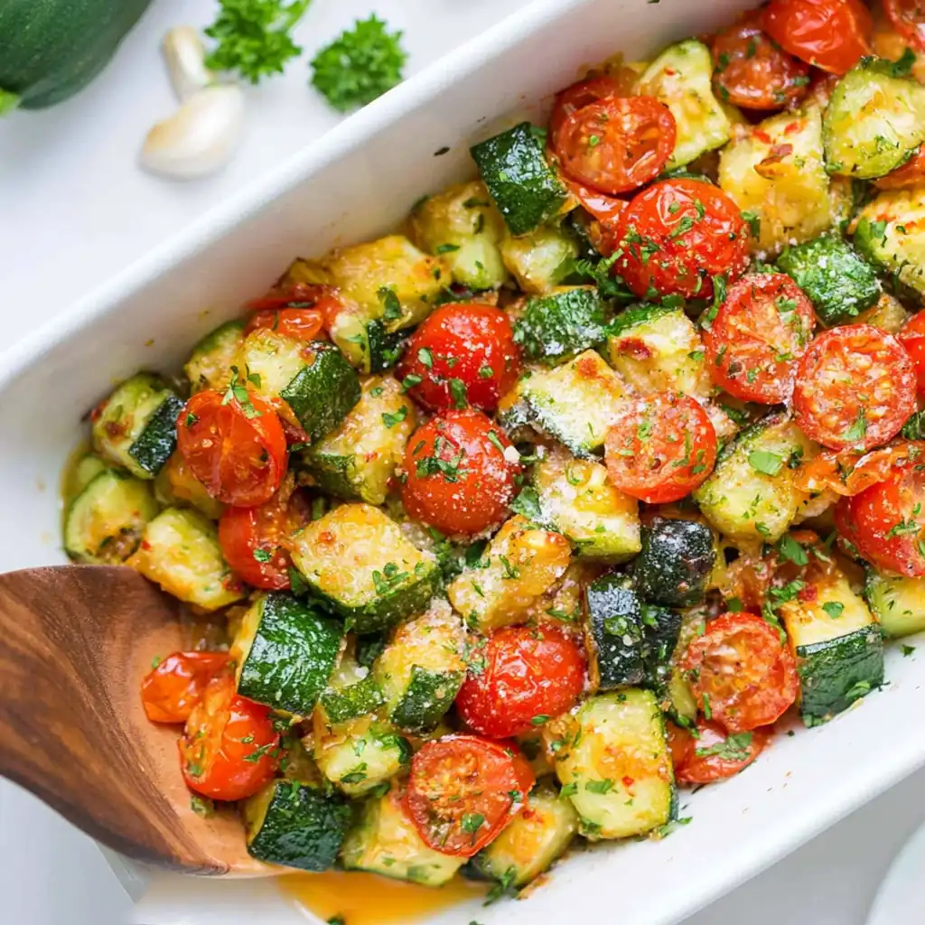 Healthy zucchini tomato bake