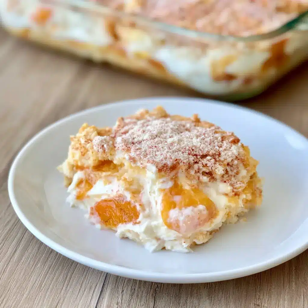 Layered Peaches and Cream Dessert: An Amazing No-Bake Summer Favorite 4 Layered Peaches and Cream Dessert