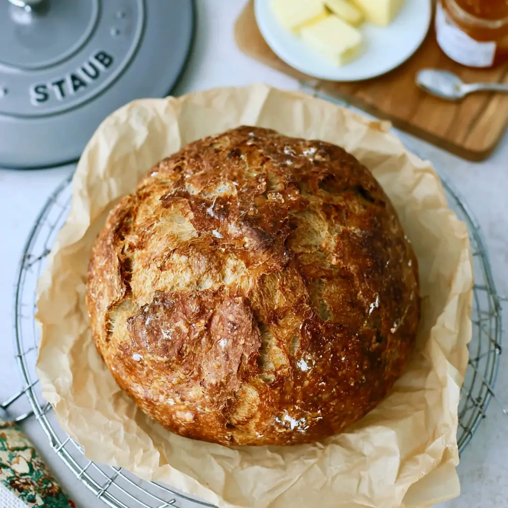 No-Knead Whole Wheat Bread