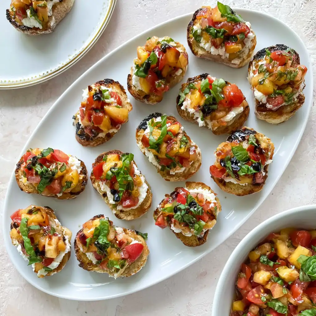 Peach Bruschetta with Whipped Ricotta: A Fresh Summer Favorite 4 Peach Bruschetta