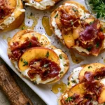 Peach Burrata Crostini