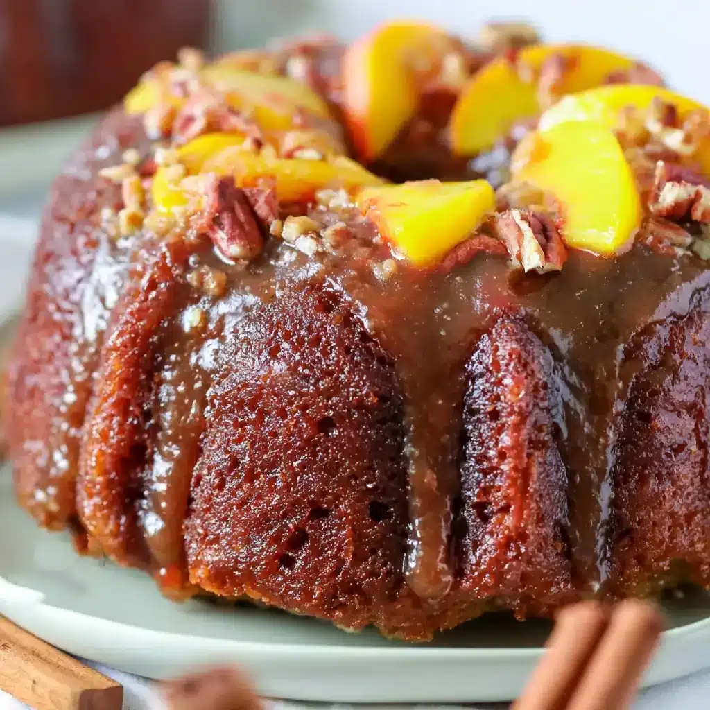 Peach Cake with Cinnamon Glaze