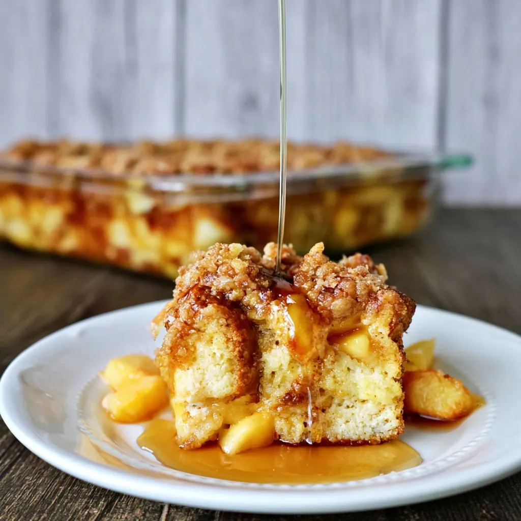 Peaches and Cream Baked French Toast