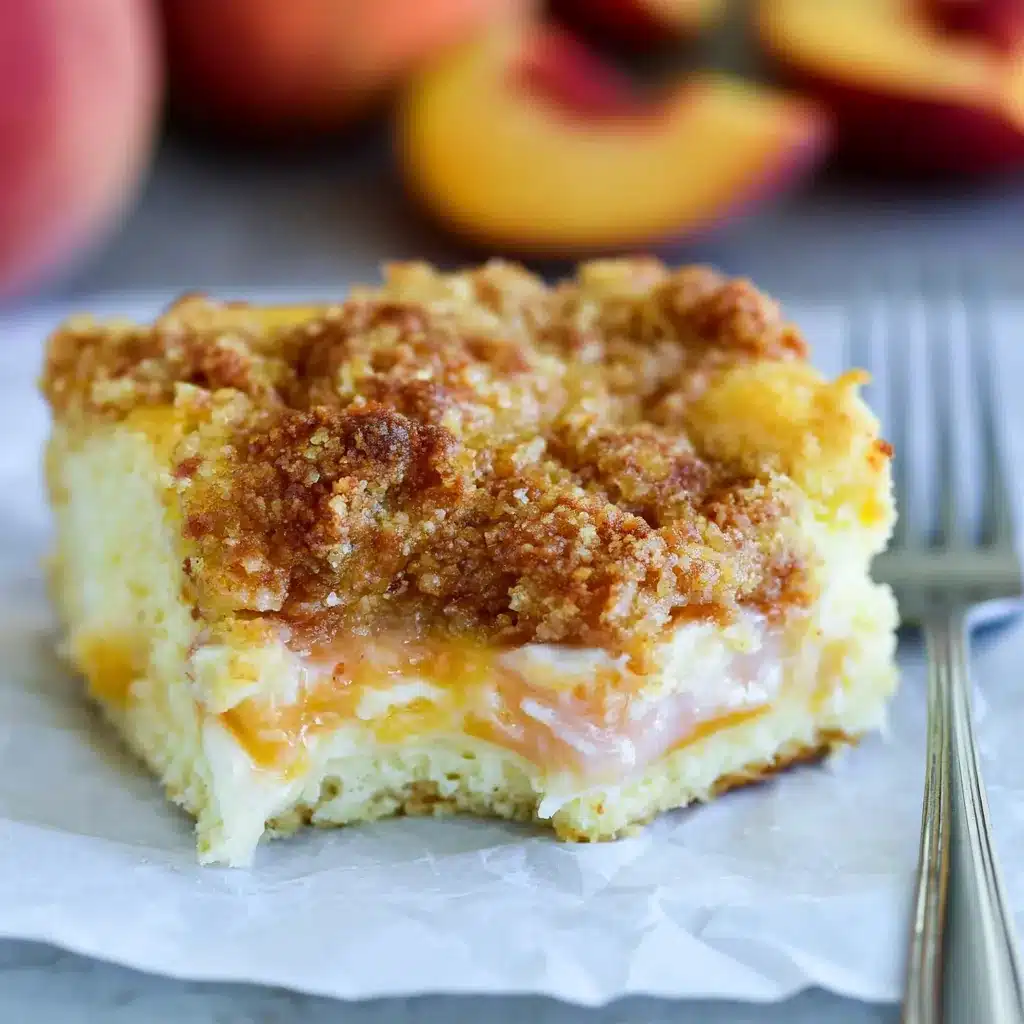 Peaches and Cream Bars with Crumble Topping 4 Peaches and Cream Bars