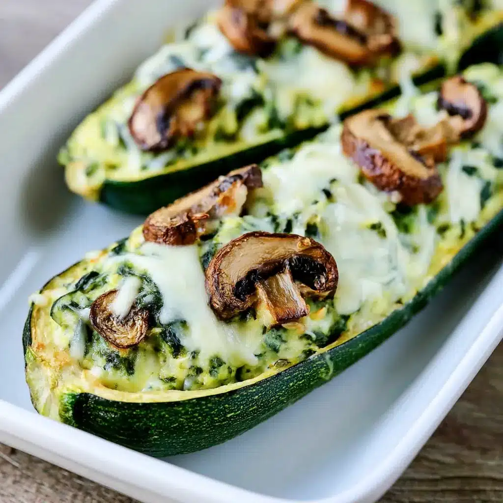 Spinach Mushroom Ricotta Zucchini Boats: Easy Healthy Dinner Recipe 4 Spinach Mushroom Ricotta Zucchini Boats