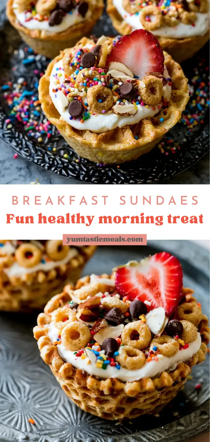 Breakfast Sundaes: Easy Yogurt Fruit Waffle Bowls 6 Breakfast Sundaes