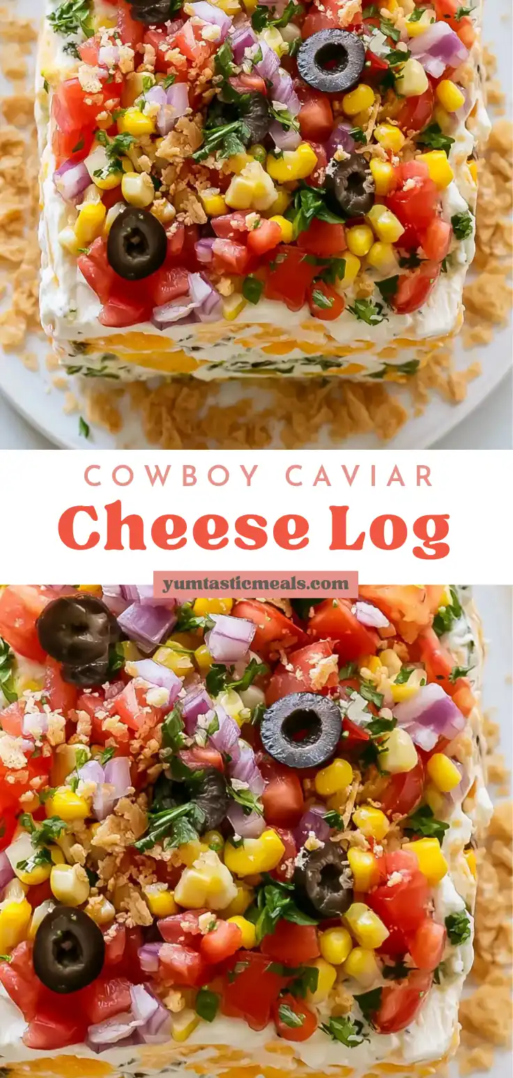 Cowboy Caviar Cheese Log: Easy Tex-Mex Party Appetizer 6 Cowboy Caviar Cheese Log