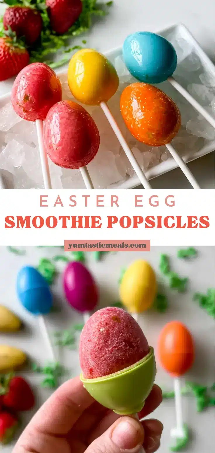 Easter Egg Popsicles with Berries, Banana, and Coconut Milk 6 Easter Egg Popsicles