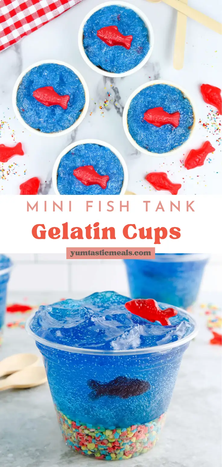 Mini Fish Tank Jell-O Cups: A Colorful Ocean Party Dessert 6 Mini Fish Tank Jell-O Cups