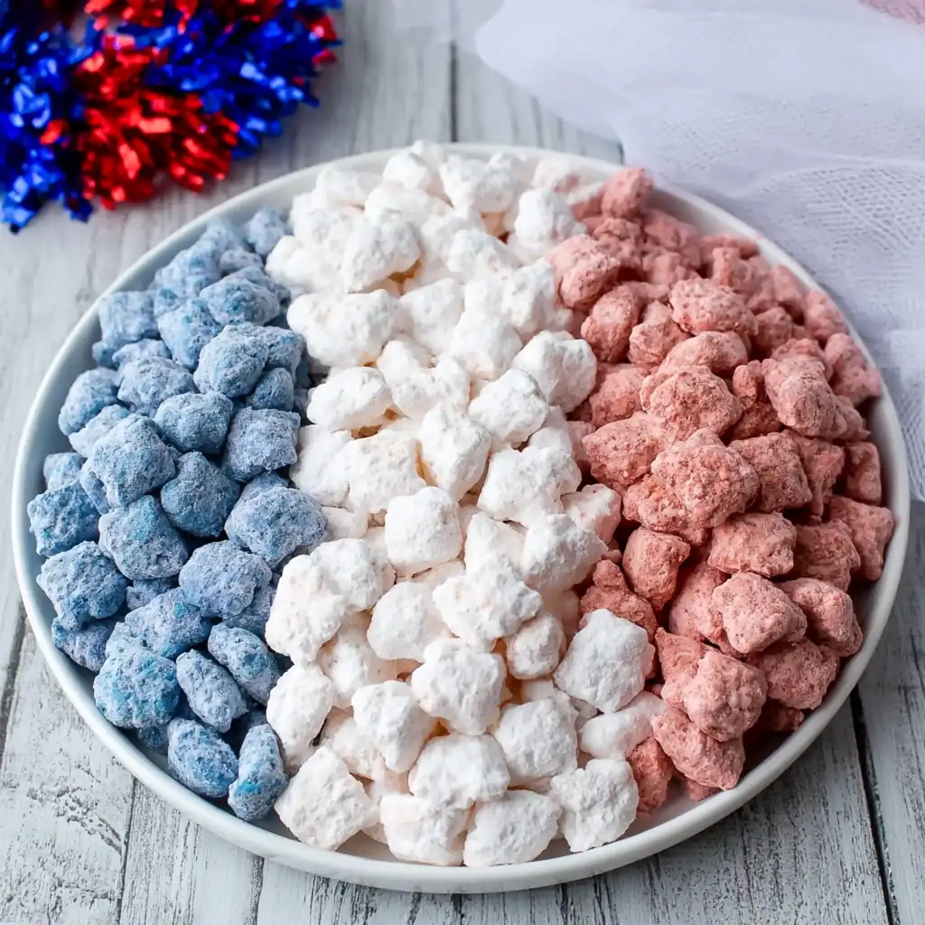 Patriotic Muddy Buddies: Easy Red, White, and Blue Puppy Chow 5 Patriotic Muddy Buddies