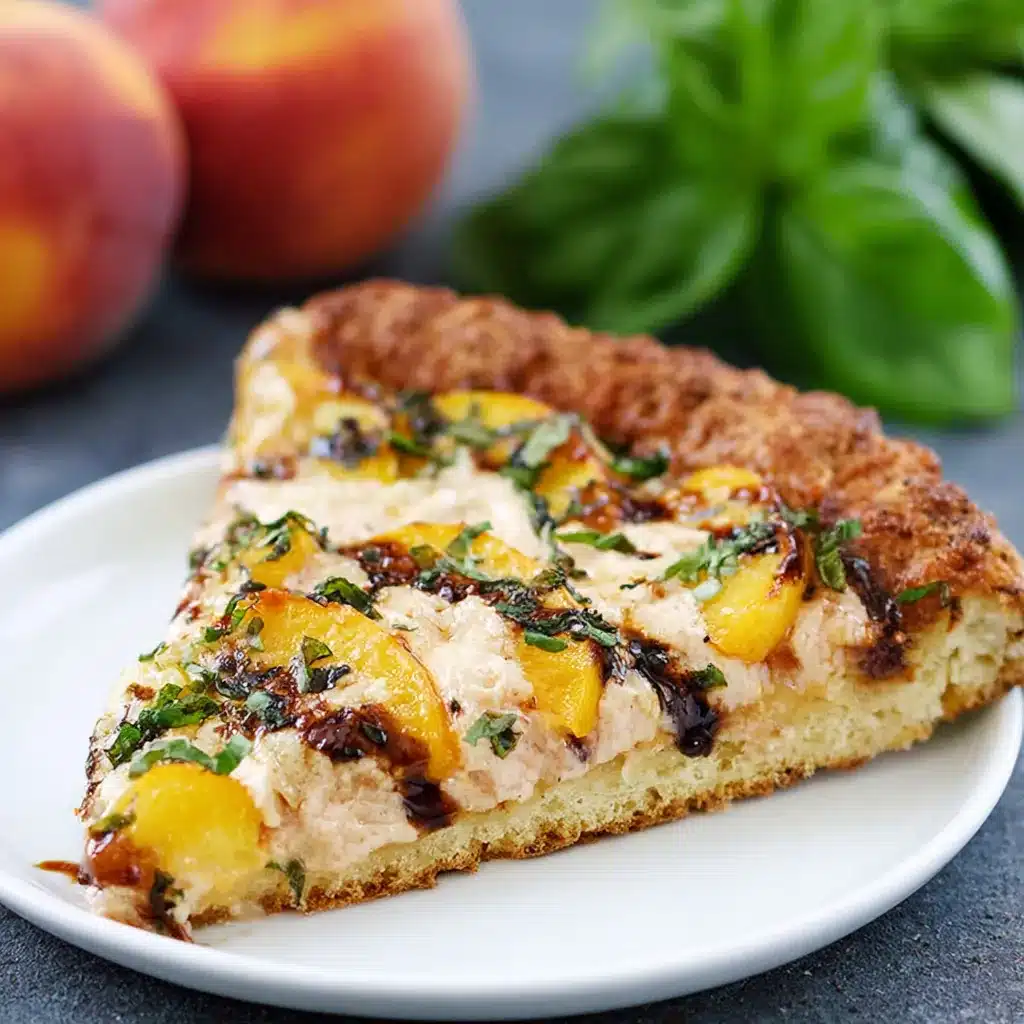 Peach & Basil Naan Bread Pizza