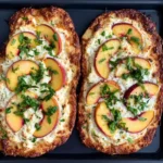 Peach & Basil Naan Bread Pizza