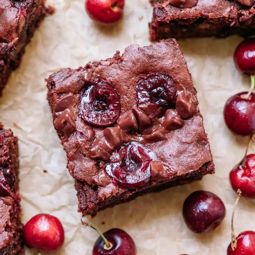 Roasted Cherry Brownies