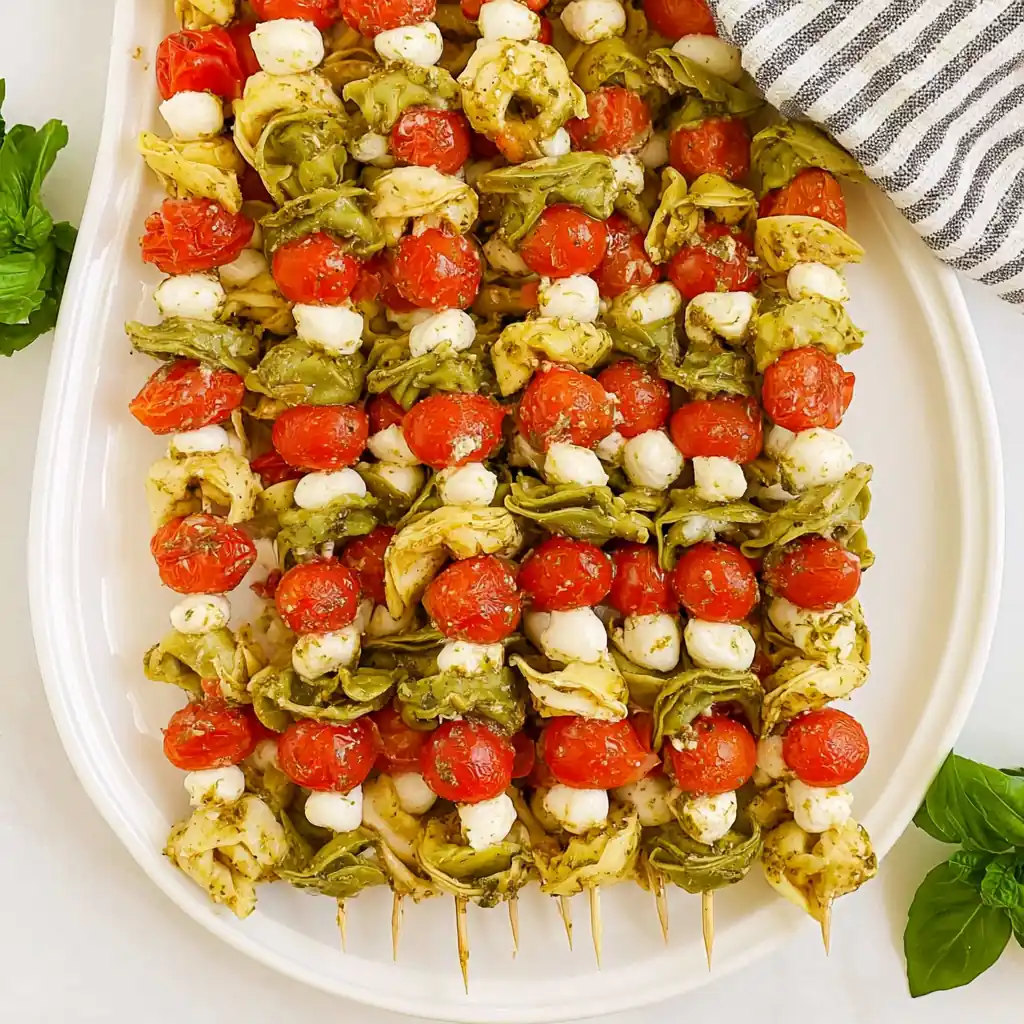 Cold Tortellini Salad Kabobs