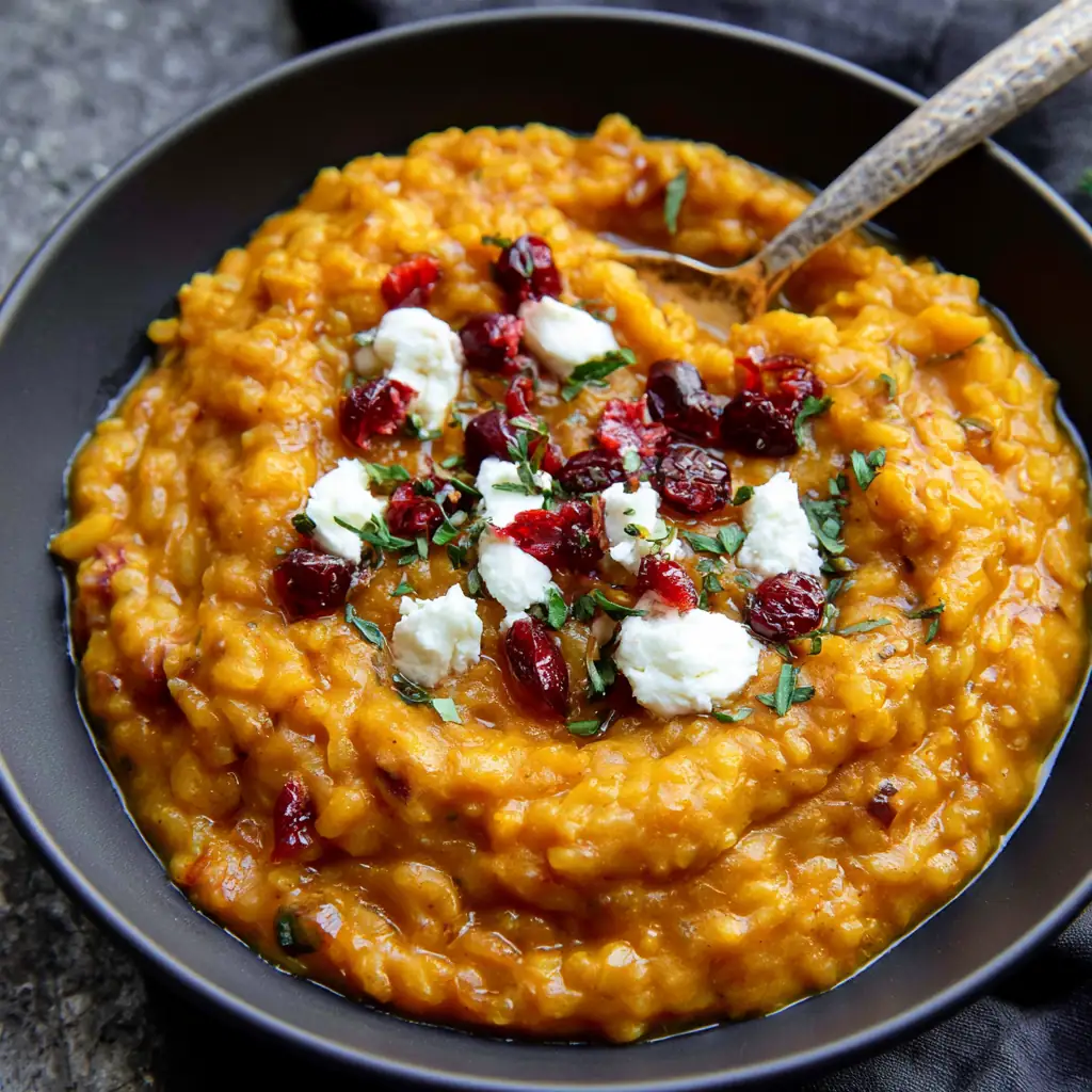 Pumpkin Risotto with Goat Cheese and Cranberries 5 Pumpkin Risotto