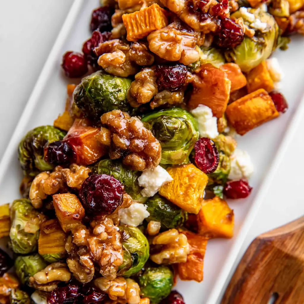 Roasted Butternut Squash and Brussels Sprouts